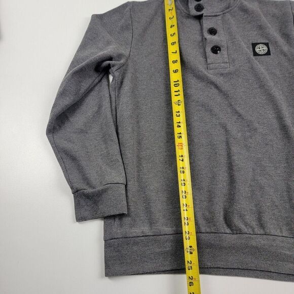 Stone Island Button 1/4 Gray Wool Sweater Men's Medium Long Sleeve - Picture 10 of 13